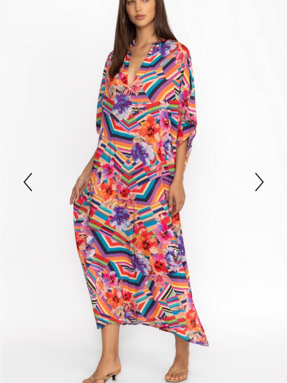 Johnny Was SUMMER STRIPES MAXI KAFTAN. NWT